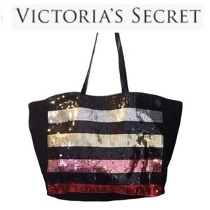 Victoria's Secret Black and Red Sequin Tote